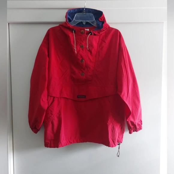 Vintage Columbia Sportswear Packable Pullover Hooded Windbreaker Jacket L - Picture 1 of 9